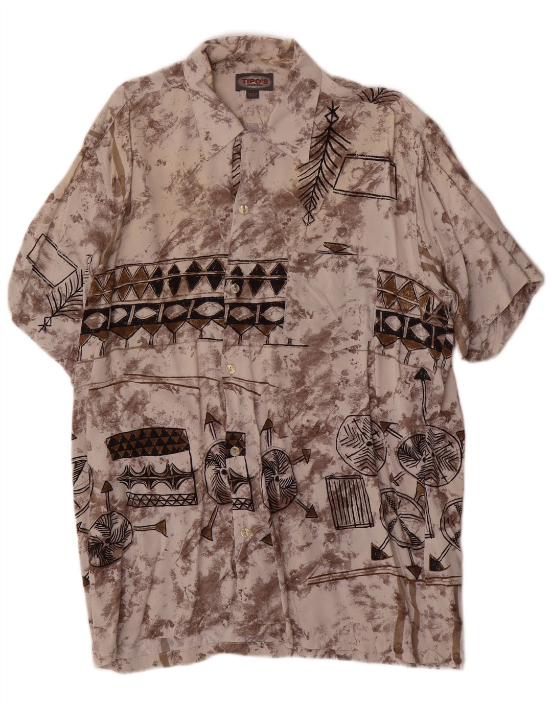 Camicia a maniche corte da uomo con motivo astratto Tipo' S grande multicolore