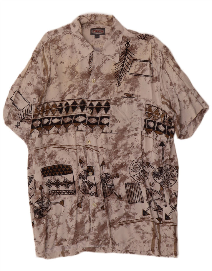 Camicia a maniche corte da uomo con motivo astratto Tipo' S grande multicolore