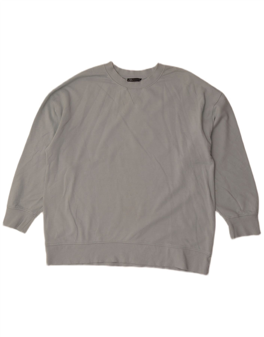 Felpa Zara Uomo Maglione Large Blu Cotone
