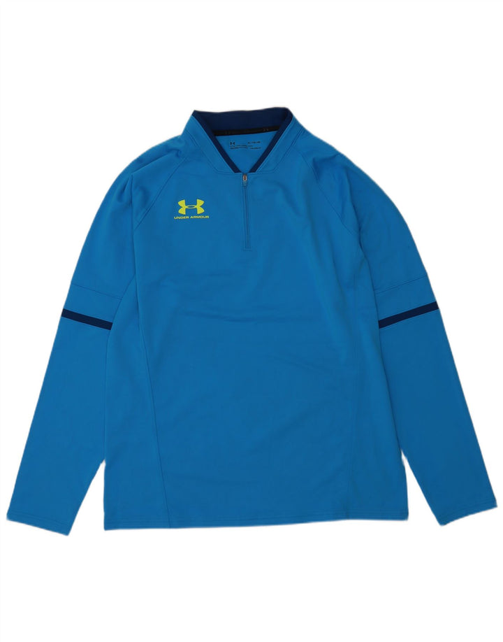 Under Armour Uomo Cold Gear Zip Collo Top Manica Lunga XL Blu Poliestere