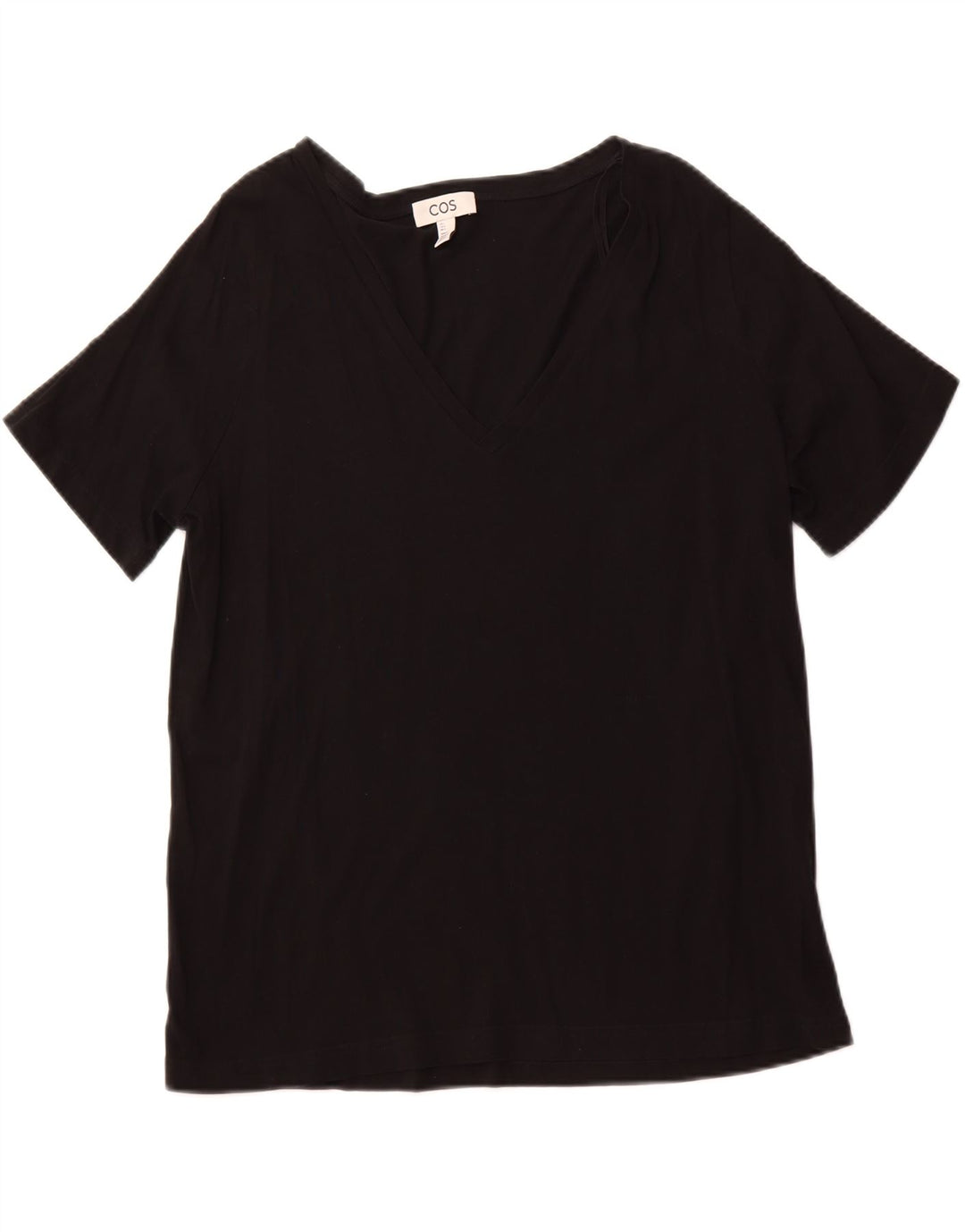 T-shirt da donna COS Top UK 16 grande cotone nero