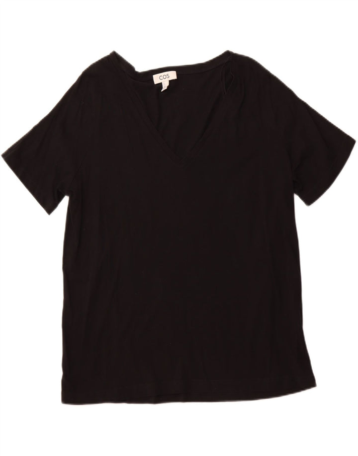 T-shirt da donna COS Top UK 16 grande cotone nero