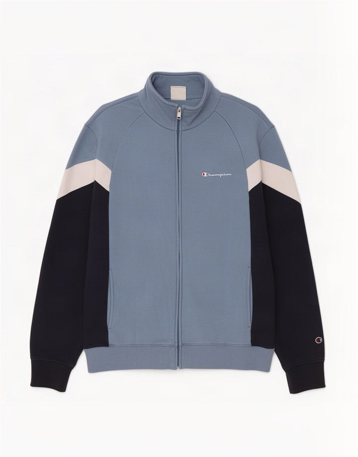 Giacca da tuta da uomo Champion, taglia grande, in cotone color block blu