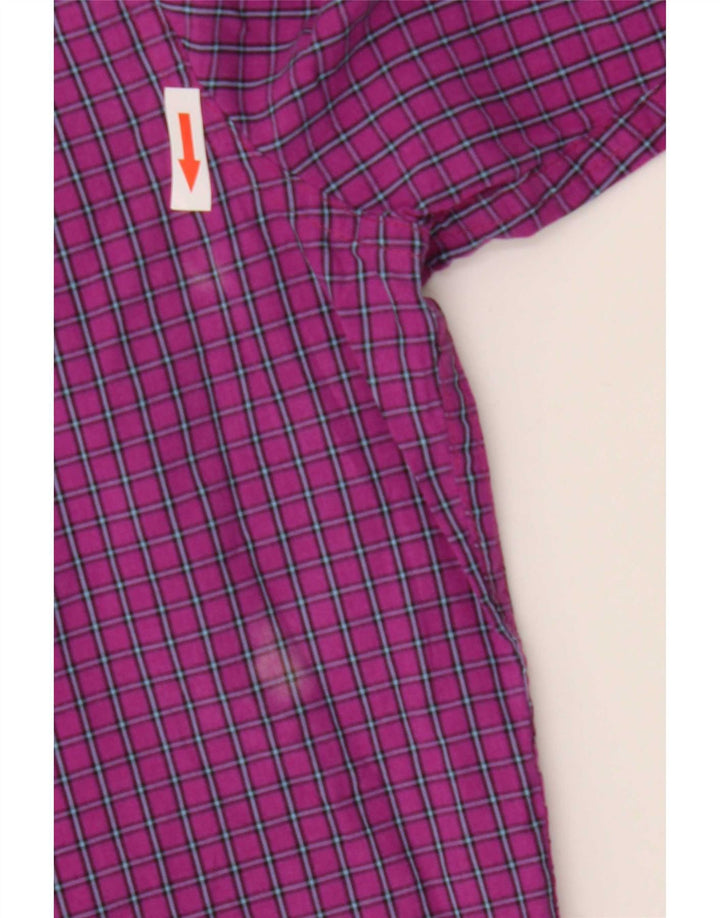Camicia da uomo Chaps grande in cotone a quadretti viola