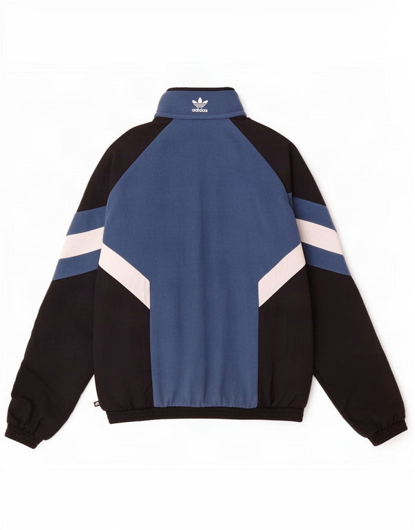 Adidas Uomo Pullover Tuta Giacca Top Small Blu Colourblock Poliestere