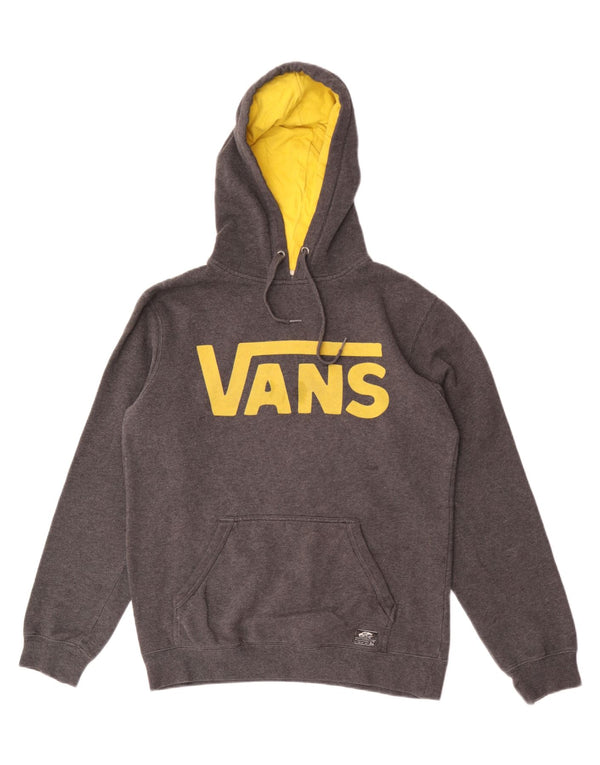 Felpa con cappuccio grafica da uomo Vans Small in cotone chiazzato grigio