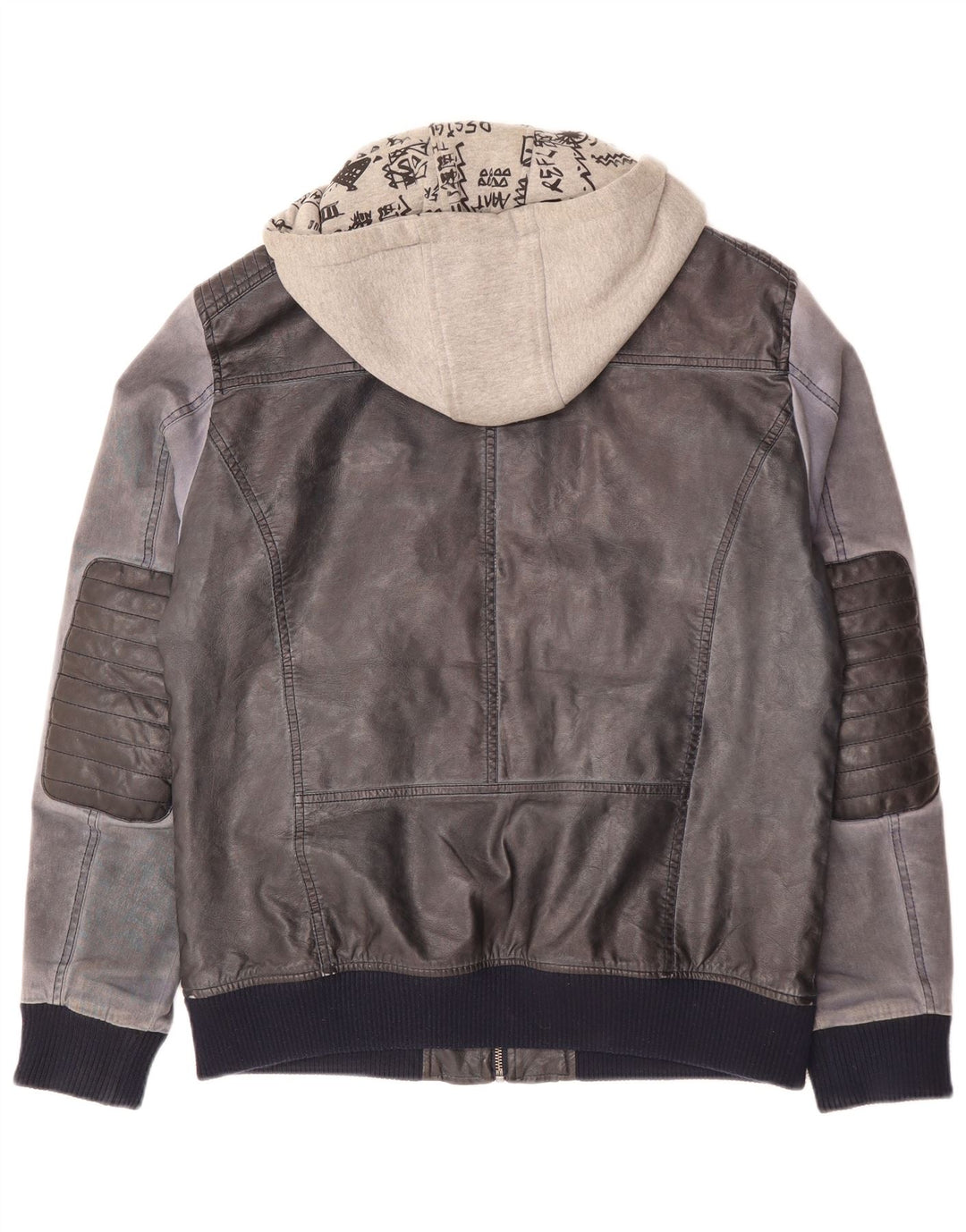 Desigual Uomo Bomber con cappuccio UK 42 XL Blu Navy Poliuretano