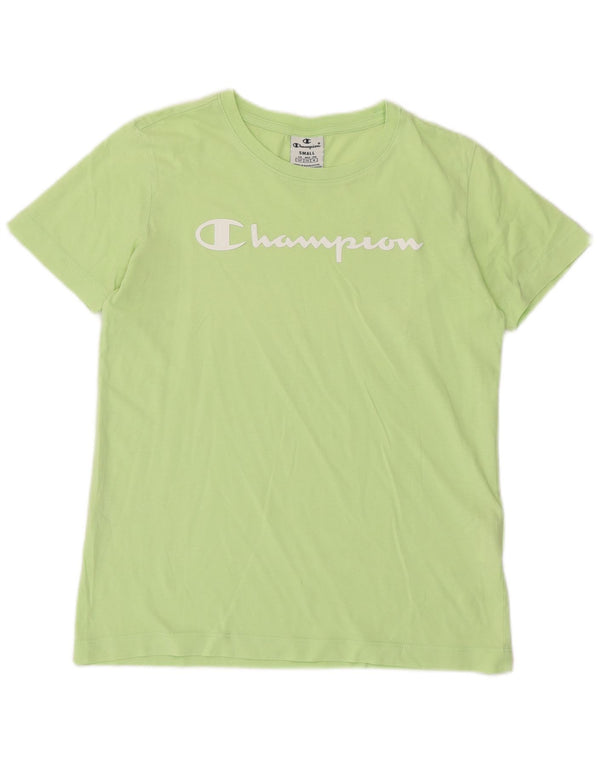 T-shirt grafica da donna Champion Top UK 10 piccola in cotone verde