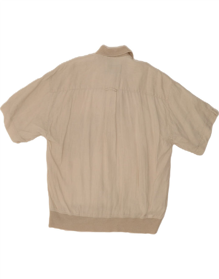 RODRIGO Mens Short Sleeve Pullover Shirt IT 48 Medium Beige Vintage Rodrigo and Second-Hand Rodrigo from Messina Hembry 