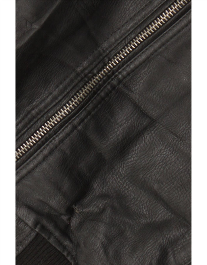 Giubbotto bomber da uomo identico in ecopelle Motorstyle UK 42 XL poliestere nero