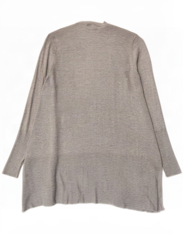 Marks & Spencer Womens Longline Open Cardigan Sweater UK 10 Small Grey
