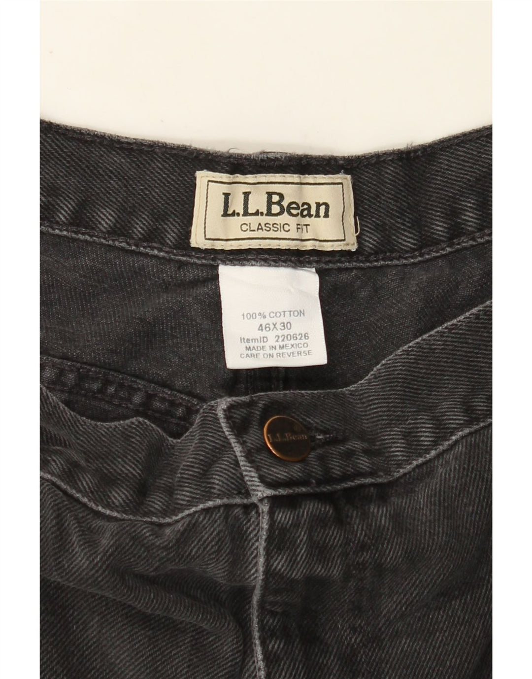 Jeans dritti da uomo L.L.BEAN vestibilità classica W46 L30 cotone nero