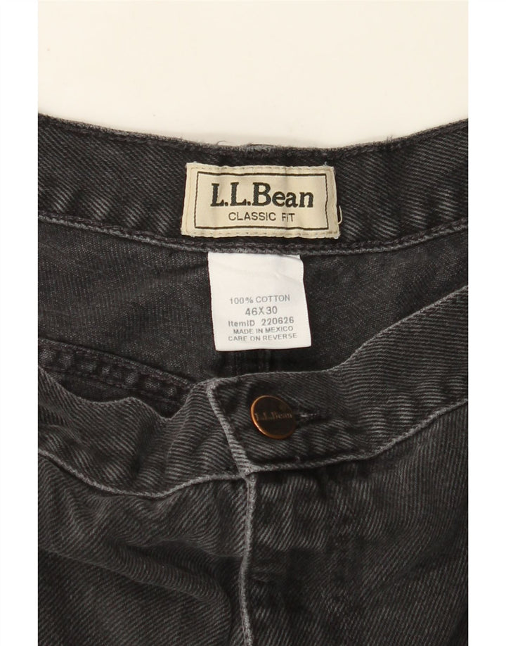 Jeans dritti da uomo L.L.BEAN vestibilità classica W46 L30 cotone nero
