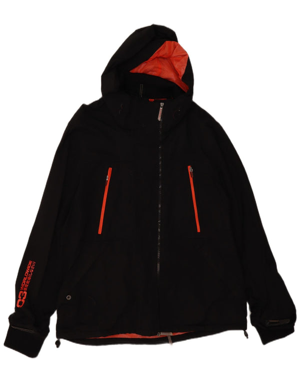 Giacca a vento con cappuccio da uomo SUPERDRY UK 46 3XL Nera