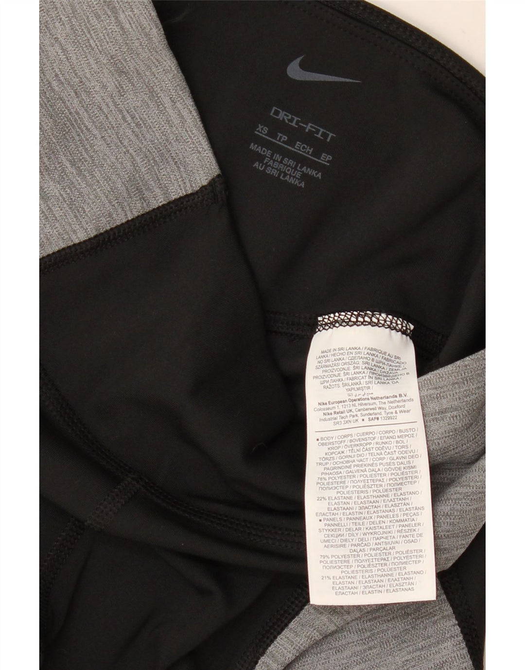 Leggings Dri Fit da donna NIKE UK 4 XS poliestere color block nero