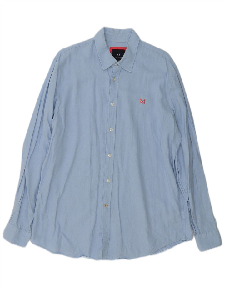 Crew Clothing Camicia da uomo grande in lino blu