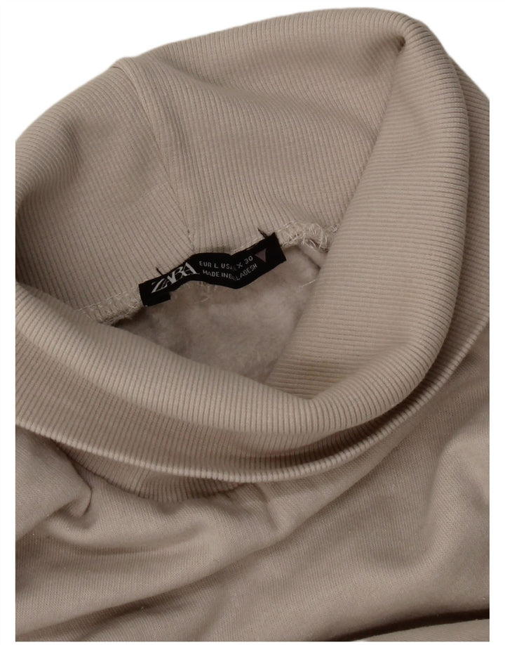 Felpa Zara da donna con collo alto, maglione, UK 14, grigio medio