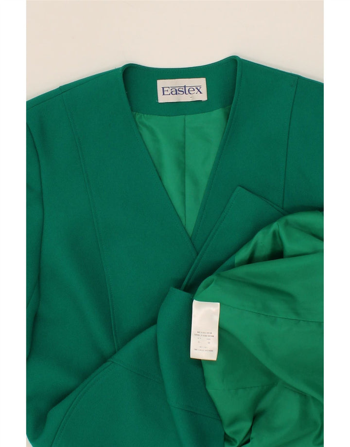 EASTEX Womens Longline 4 Button Blazer Jacket UK 10 Small Green Polyester Vintage Eastex and Second-Hand Eastex from Messina Hembry 