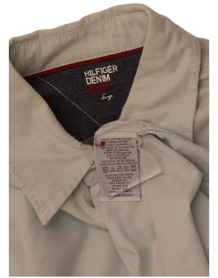 TOMMY HILFIGER Camicia da uomo grande in cotone verde