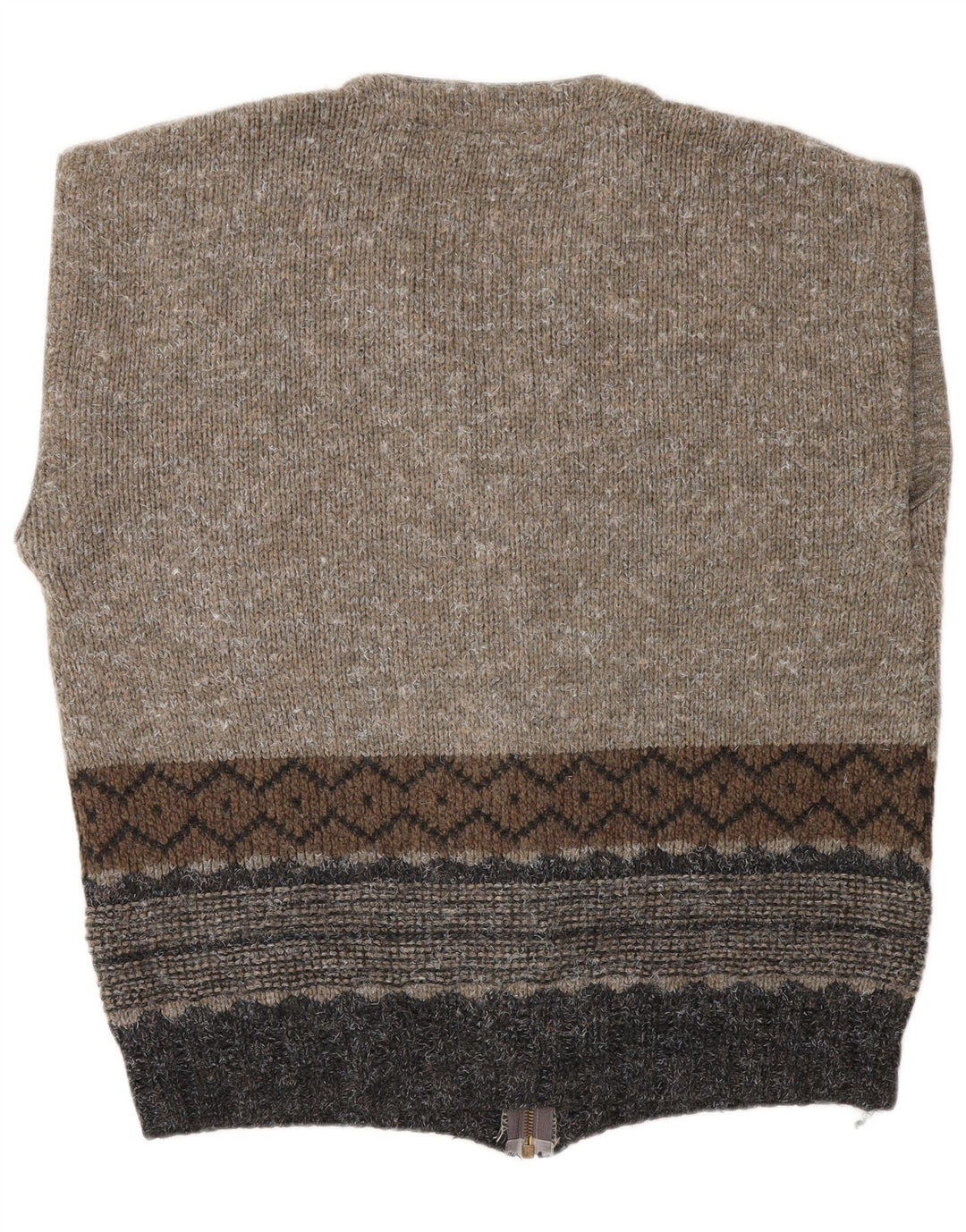 Maglione cardigan senza maniche da uomo CONSENSO XL Marrone geometrico