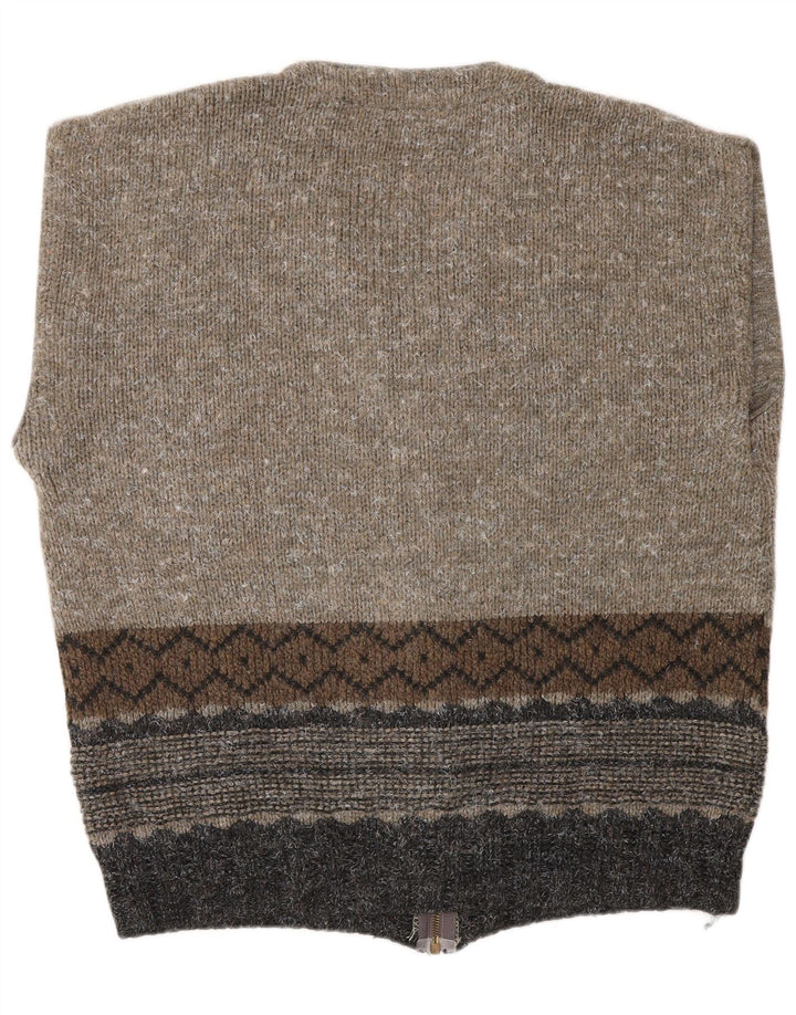 Maglione cardigan senza maniche da uomo CONSENSO XL Marrone geometrico