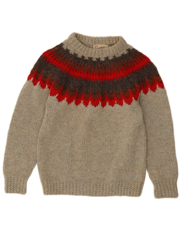 Maglione maglione da donna con collo alto Scapa UK 16 Large Grey Fair Isle