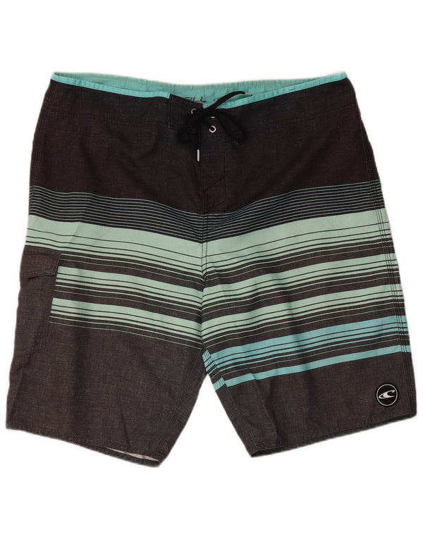 Pantaloncini da bagno da uomo O'Neill grandi in poliestere a righe grigie