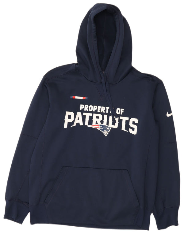 Felpa con cappuccio grafica Nike New England Patriots da uomo, media, blu navy