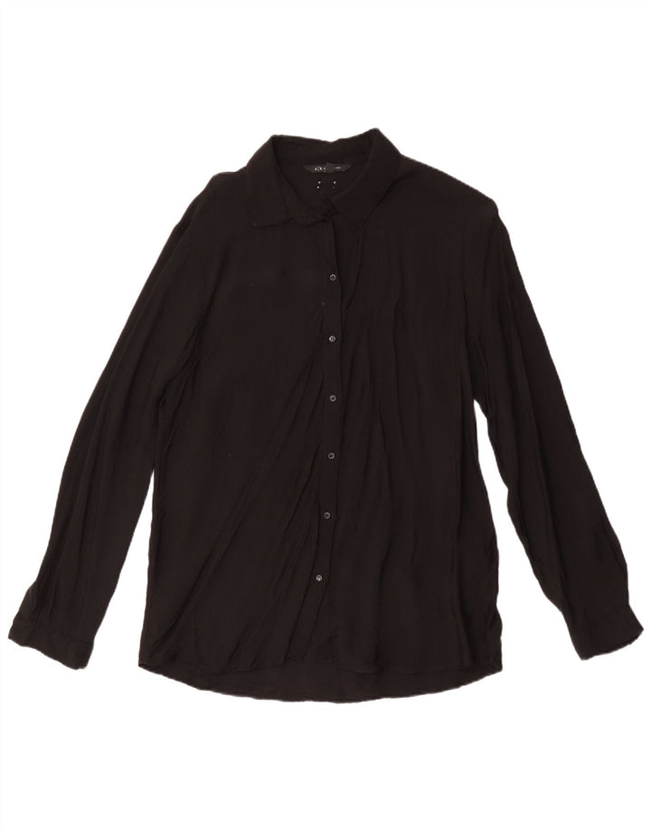 Camicetta camicia da donna Armani Exchange UK 14 grande viscosa nera