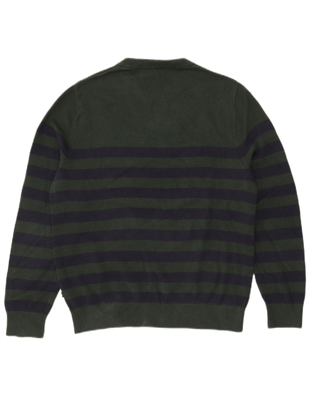 Maglione da uomo girocollo Nautica in cotone a righe verde medio