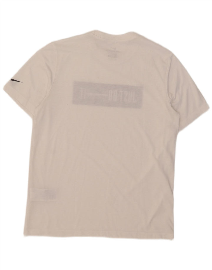 T-shirt grafica Nike Dri Fit da uomo in cotone bianco medio