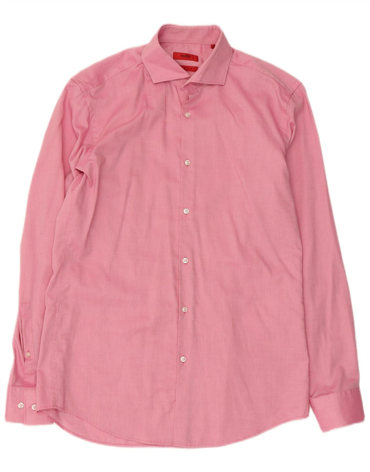 Camicia slim fit da uomo Hugo Boss taglia 39 15 1/2 rosa medio