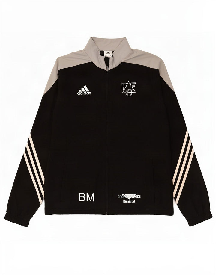Giacca da uomo con grafica grafica Adidas, giacca media in poliestere color block nero
