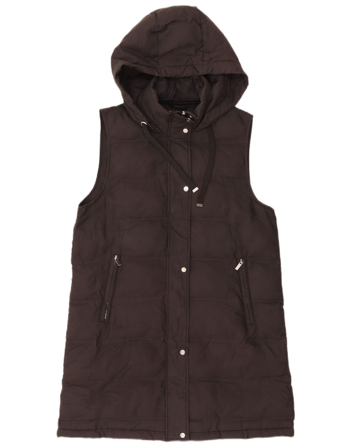 Gilet imbottito con cappuccio da donna Zara UK 14 medio nero