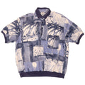 MANGO Camicia pullover a maniche corte da uomo grande patchwork blu