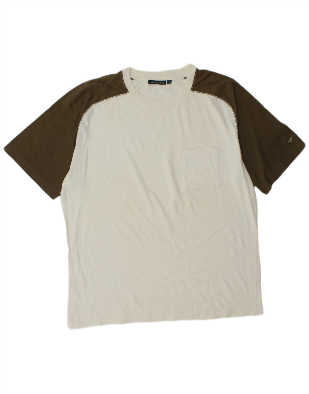 T-shirt da uomo color kaki Dockers Top XL bianco color block
