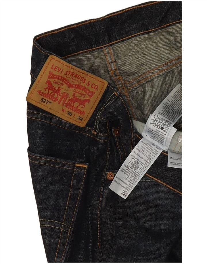 Levi's Uomo 527 Bootcut Jeans W36 L32 Blu Navy Cotone