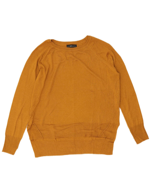 Maglione Zara da donna con scollo a barca UK 10 piccolo in viscosa marrone