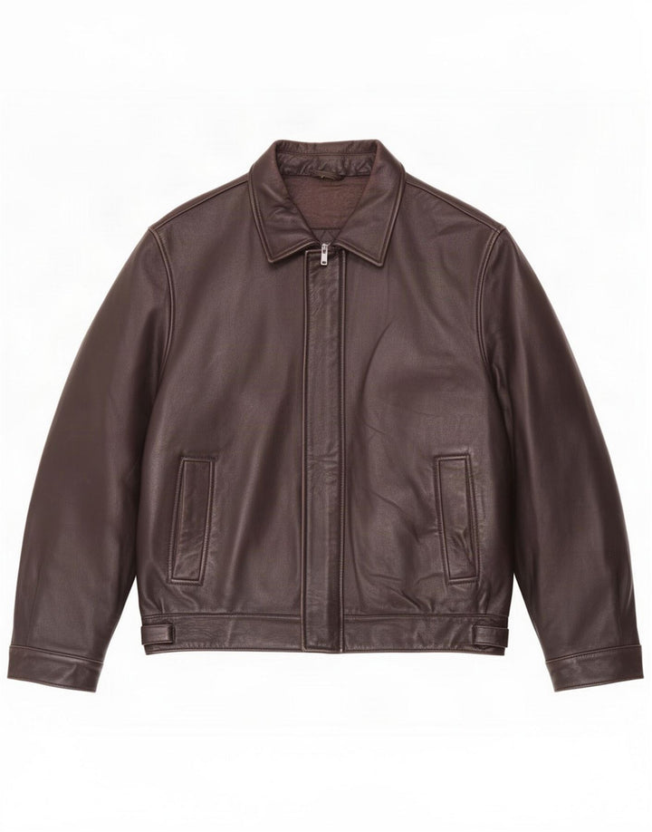 Giacca in pelle da uomo Mabrun IT 48 Marrone medio
