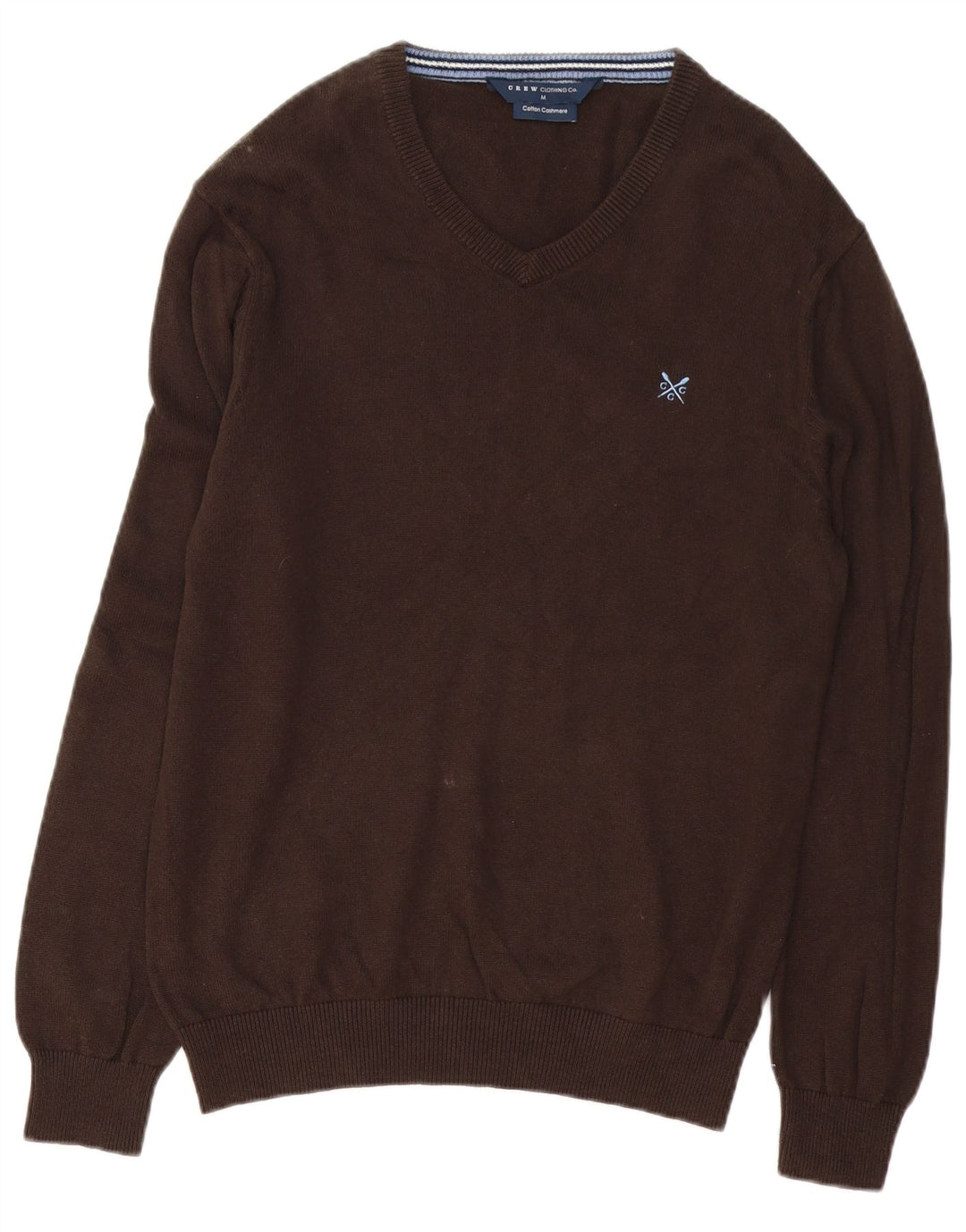 Crew Clothing Maglione da uomo con scollo a V in cotone marrone medio