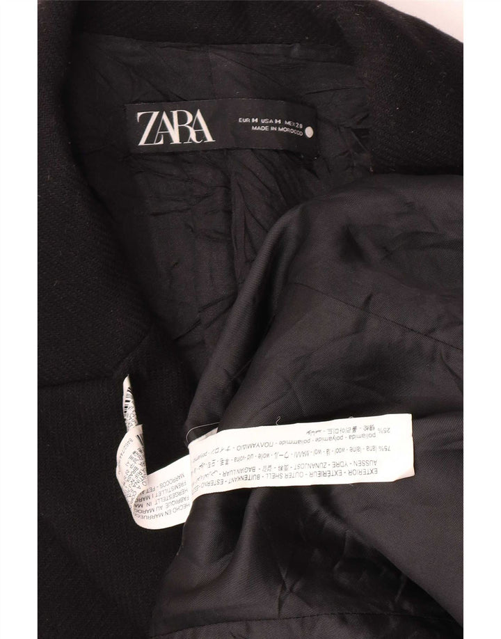 Cappotto doppiopetto da donna Zara UK 14 lana nera media