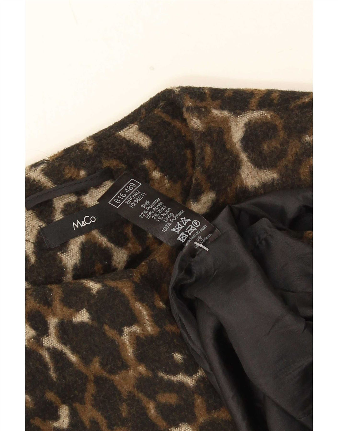 Soprabito aperto da donna M&Co UK 8 poliestere con stampa animalier marrone piccolo