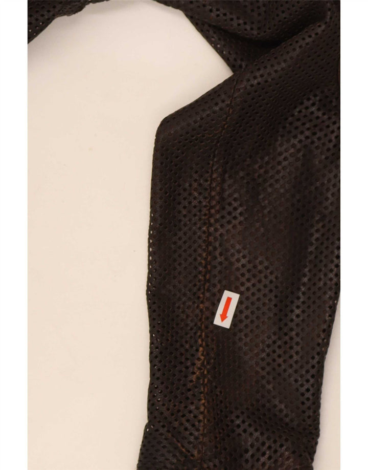Giacca da motociclista in pelle da donna Eighth Sin UK 10 piccola marrone