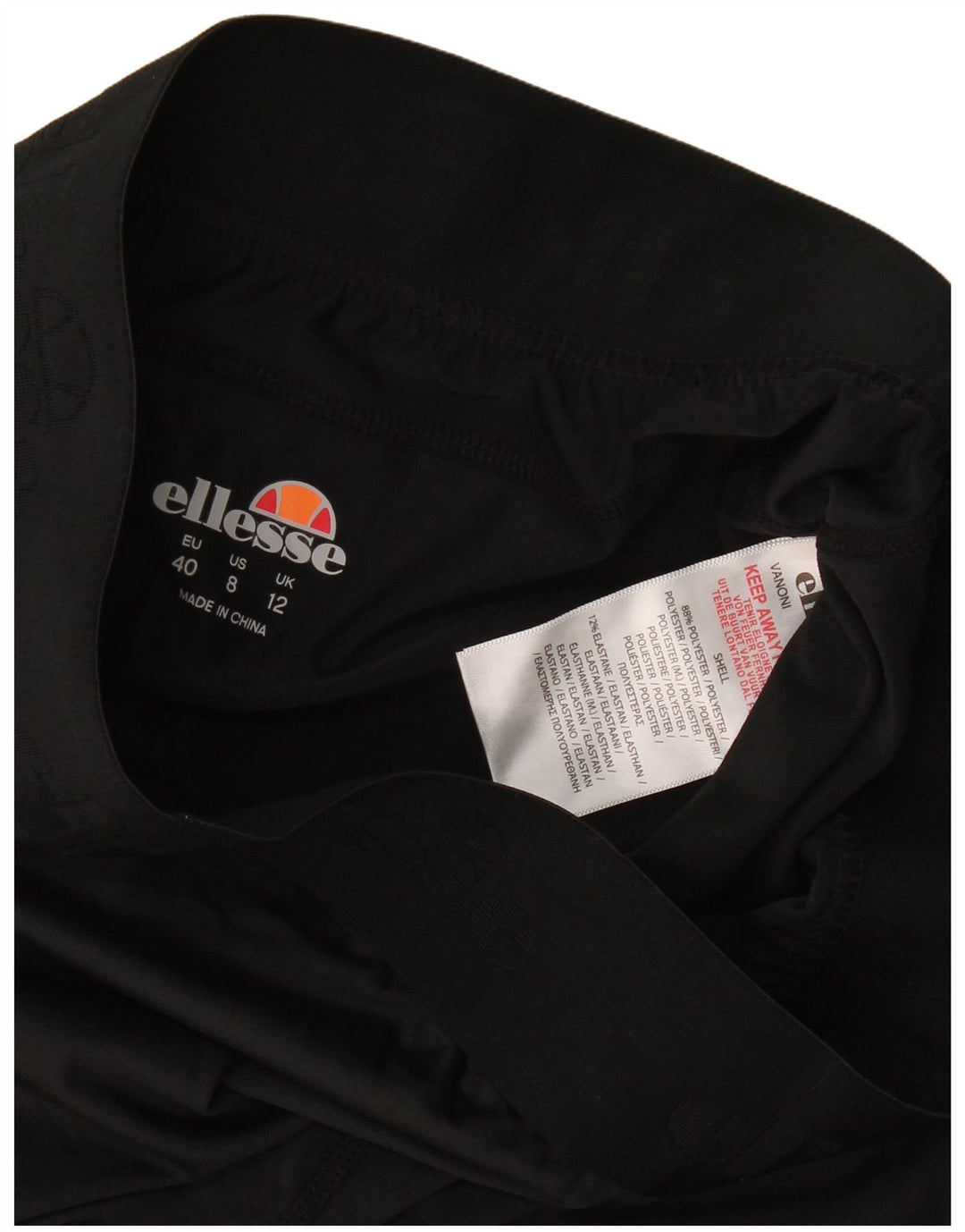 Leggings Capri da donna Ellesse UK 12 poliestere nero medio