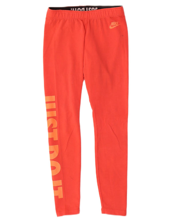 Leggings grafici da donna Nike UK 14 cotone rosso medio