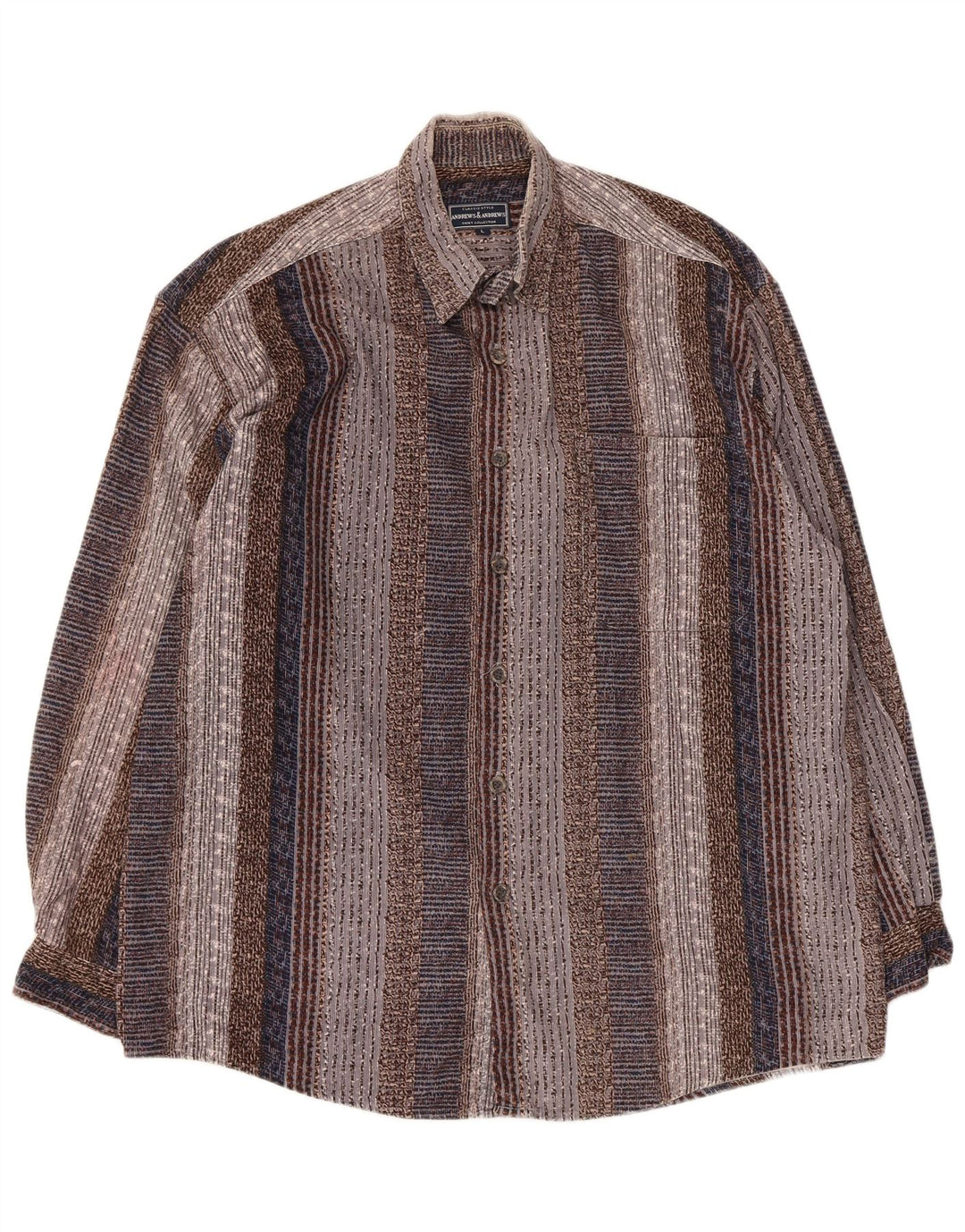 Camicia vintage da uomo a righe grandi multicolori