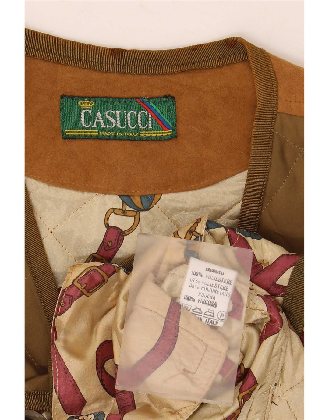 Gilet trapuntato da uomo Casucci UK 36 piccolo poliestere kaki