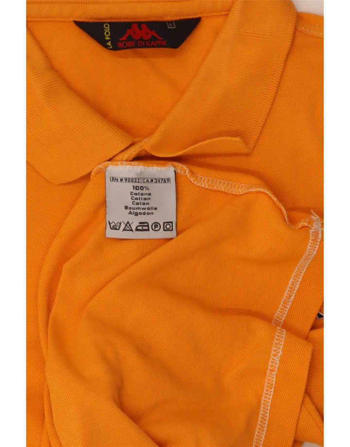 Polo Kappa da uomo a maniche corte Regular Large in cotone arancione