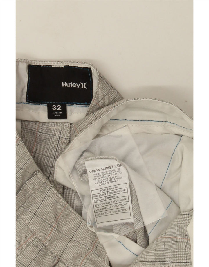 Pantaloncini chino da uomo Hurley W32 in poliestere a quadri beige medio