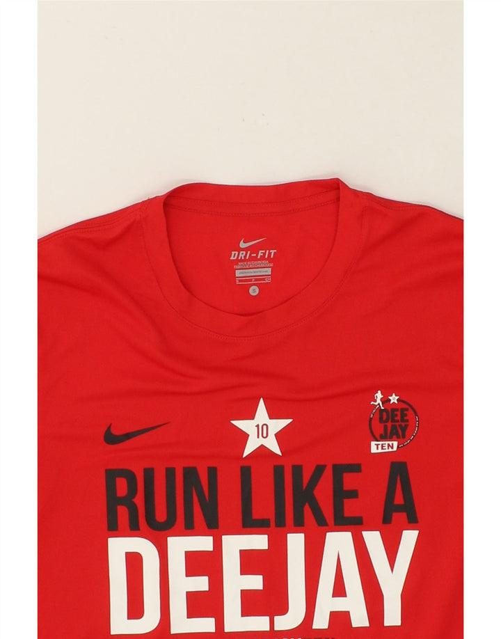 NIKE Mens Dri Fit Running Graphic T-Shirt Top Small Red Polyester Vintage Nike and Second-Hand Nike from Messina Hembry 